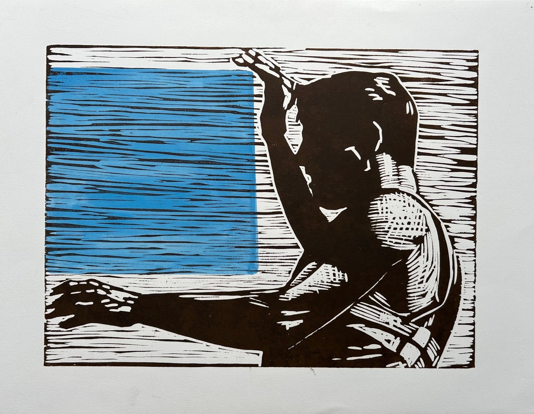 Miki | Blue Flag by Carol Bennett - Tiffany's Art Agency - Carol Bennett