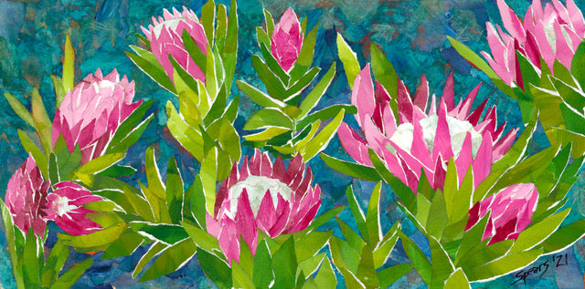 Protea Party by Mary Spears - Tiffany's Art Agency - Mary Spears