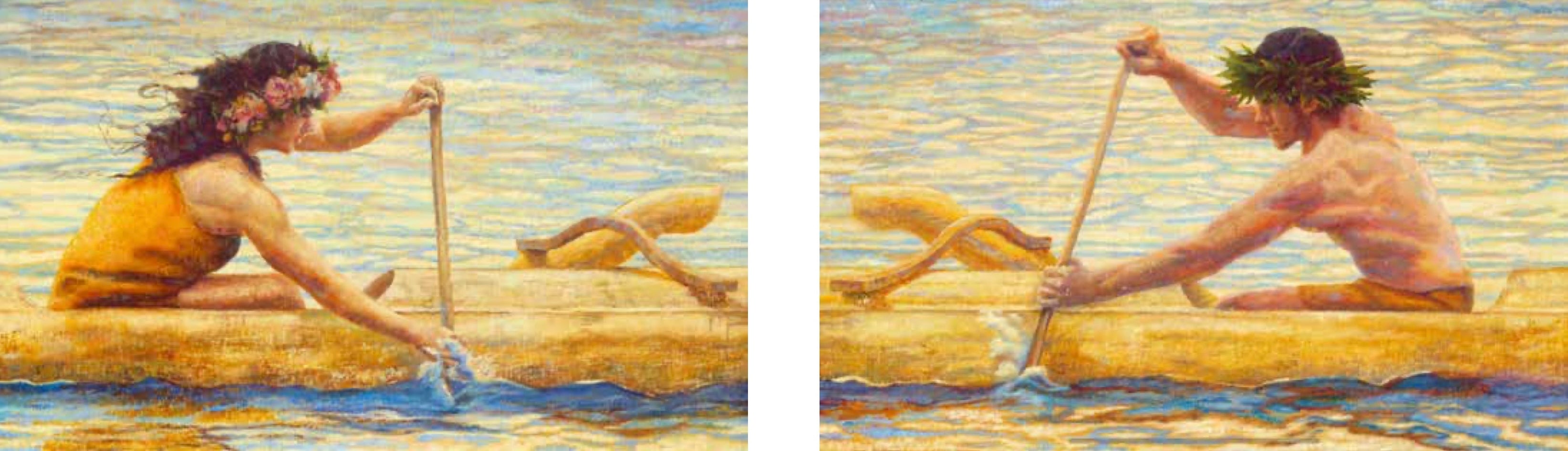 Aloha Aku No, Aloha Mai No Diptych by Jeanne Bitz - Tiffany's Art Agency - Jeanne Bitz