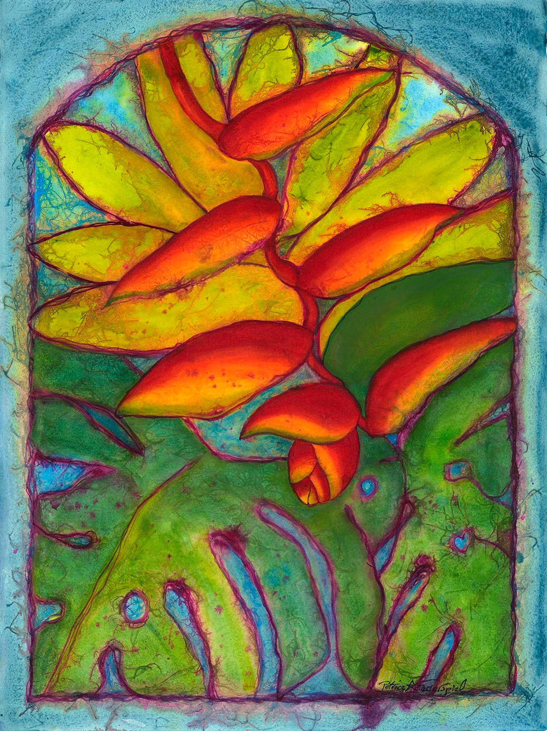 Window on Heliconia Hula by Patrice Federspiel - Tiffany's Art Agency
