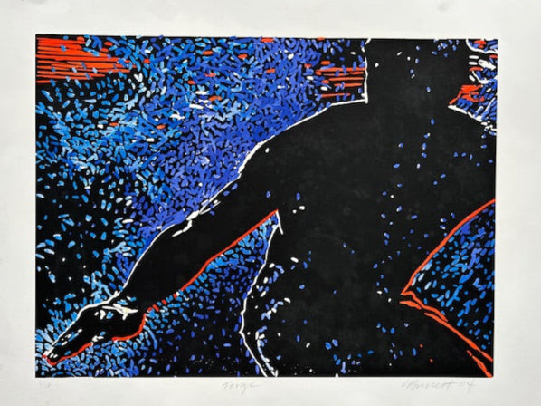 Forge | Blue Red by Carol Bennett - Tiffany's Art Agency - Carol Bennett