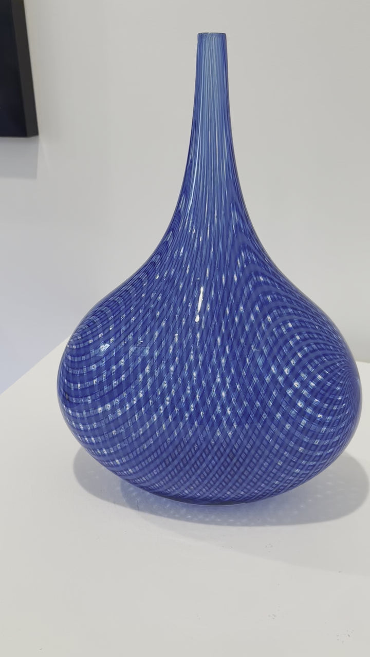 Blue Reticello Vessel by Jordan Brant